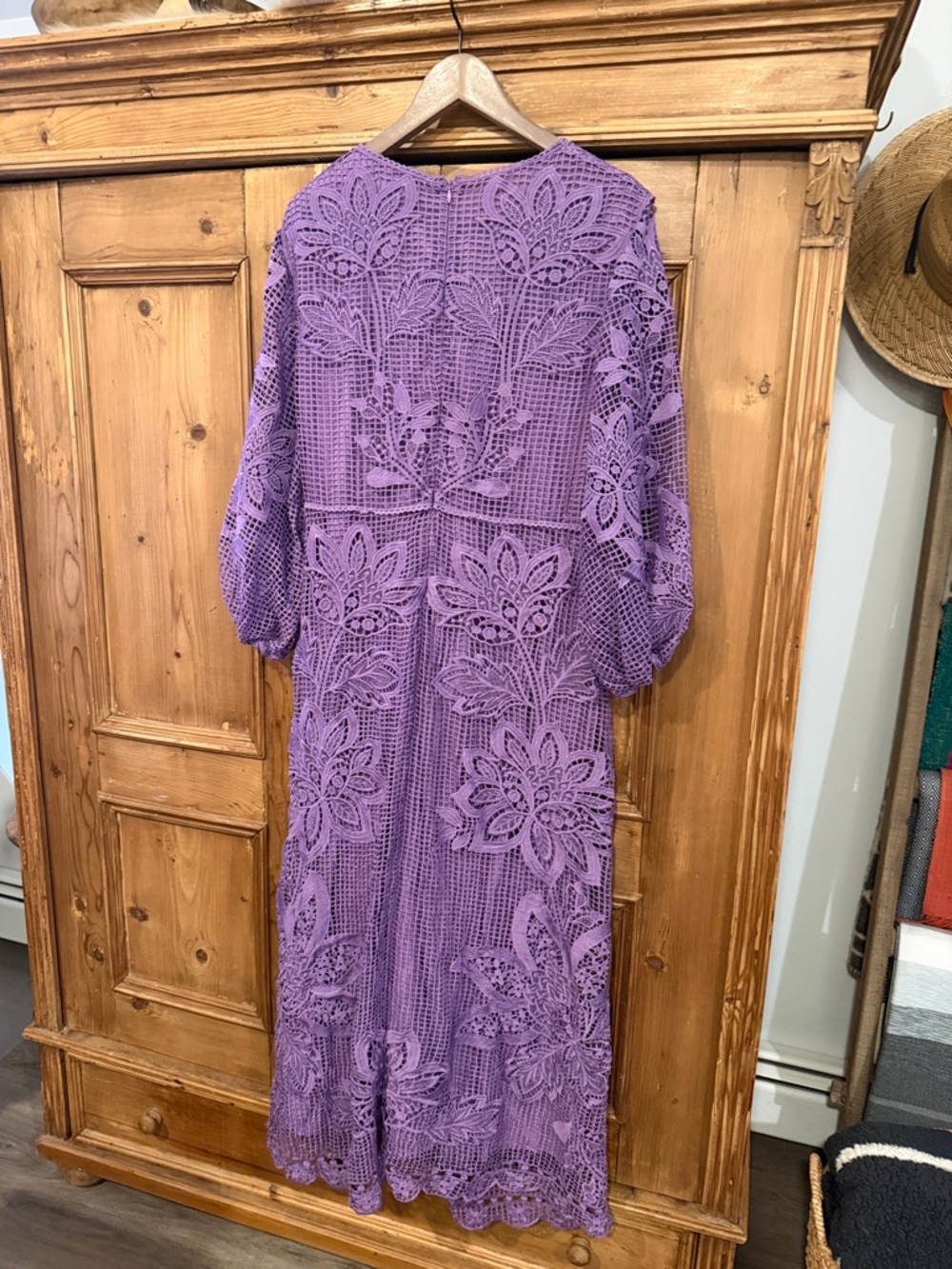 FARM Rio Purple Crochet Midi Dress with Ring Detail - Picture 9 of 10